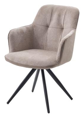 Стул М-СИТИ Стул НОРМАН 360 град., цвет BELLA-03/CYPRUS-03 латте, шенилл/замша / черный каркас М-City арт. 472M06081