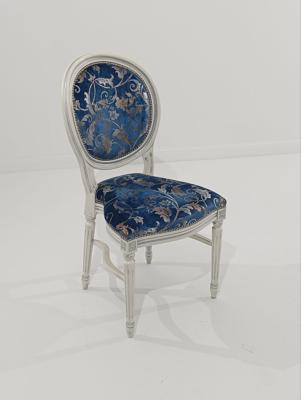 Стул М-СИТИ 3246/SR Стул, P66 белый с патиной и серебряными деталями / ткань UPH GENE 3057 LIGHT BLUE СКИДКА 50% арт. 3246/S