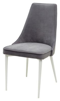 Стул М-СИТИ Стул НЕПАЛ (NEPAL-P) СЕРЫЙ #27, велюр/ белый каркас арт. 461MC03820