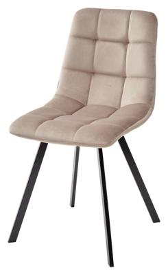 Стул М-СИТИ Стул ЧИЛИ ПРОФИЛЬ (CHILLI SQUARE) цвет бежевый BLUVEL-40, велюр / черный каркас арт. 629M04894