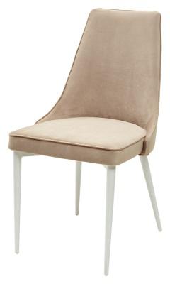 Стул М-СИТИ Стул НЕПАЛ (NEPAL-P) БЕЖЕВЫЙ #5, велюр/ белый каркас арт. 461MC03822