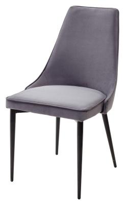 Стул М-СИТИ Стул НЕПАЛ (NEPAL-P) СЕРЫЙ #27, велюр/ черный каркас арт. 461MC03526
