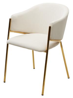Стул М-СИТИ Стул ДИЛЛ (DILL) MOMO-01 молочный, велюр "беспальчиковый"/ золотой каркас арт. 629M05375