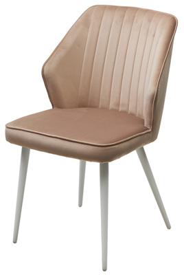 Стул М-СИТИ Стул СИЭТЛ -В (SEATTLE-V) БЕЖЕВЫЙ #5, велюр / белый каркас арт. 461MC05516