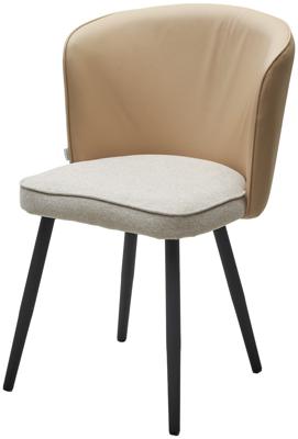 Стул М-СИТИ Стул МОНЕ цвет Айвори ROVENA IVORI ткань / ORAKUL 130 экокожа / Черный каркас арт. 480M05672