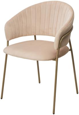 Стул М-СИТИ Стул ГЕММА, цвет H-06 Бежевый, велюр / шампань каркас арт. 688M05848