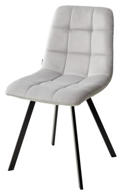 Стул М-СИТИ Стул ЧИЛИ ПРОФИЛЬ (CHILLI SQUARE) цвет светло-серый BLUVEL-03, велюр / черный каркас арт. 629M04897