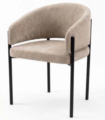 Стул М-СИТИ Стул НИКОЛЬ цвет REEF 03 Бежевый, ткань/ черный каркас арт. 461MC06213