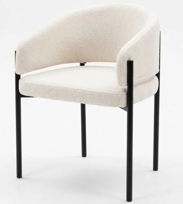 Стул М-СИТИ Стул НИКОЛЬ цвет REEF 01 Молочный, ткань/ черный каркас арт. 461MC06215