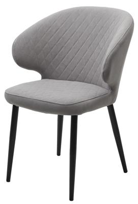 Стул М-СИТИ Стул ХИЛТ, цвет B22 Серый, велюр / черный каркас арт. 635M06225