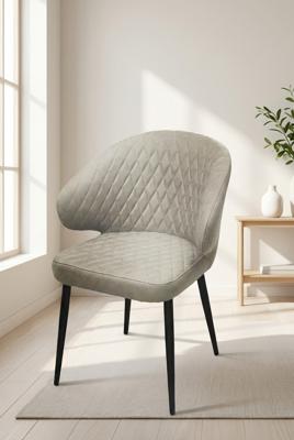 Стул М-СИТИ Стул ХИЛТ, цвет B5 Капучино, велюр / черный каркас арт. 635M06228