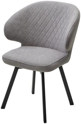 Стул М-СИТИ Стул ХИЛТОН 360 град., цвет B22 Серый, велюр / черный каркас арт. 472M05740