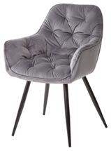 Стул М-СИТИ Стул MALTA BLUVEL-14 GREY, велюр M-City арт. DC1471GREY14BLK