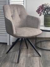 Стул М-СИТИ Стул НОРМАН 360 град., цвет BELLA-03/CYPRUS-03 латте, шенилл/замша / черный каркас М-City арт. 472M06081