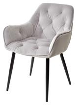 Стул М-СИТИ Стул TROY BLUVEL-03 LIGHT GREY, велюр/ черный каркас М-City арт. 628M03494