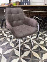 Стул М-СИТИ Стул СОЛИС 360 град. поворот.  Федерика Шоколад, иск.замша / черный каркас, М-City арт. 635M06181