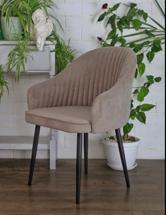 Стул М-СИТИ Стул ШЕЛЛ 360 град. поворот. B22 Серый, велюр / черный каркас, М-City арт. 635M06196