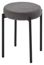 Стул М-СИТИ Табурет СТЭК штабилируемый B28 Темно-серый, велюр / черный каркас, М-City арт. 635M06194