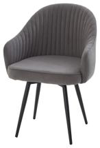 Стул М-СИТИ Стул ШЕЛЛ 360 град. поворот. B28 Темно-серый, велюр / черный каркас, М-City арт. 635M06197