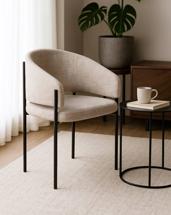 Стул М-СИТИ Стул НИКОЛЬ REEF 08 Светло-серый, ткань/ черный каркас М-City арт. 461MC06214