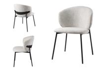 Стул М-СИТИ Стул БЕЛЛА, цвет H-14 Серый, велюр / черный каркас арт. 688M06252