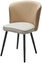 Стул М-СИТИ Стул МОНЕ цвет Айвори ROVENA IVORI ткань / ORAKUL 130 экокожа / Черный каркас арт. 480M05672