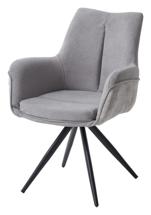 Стул М-СИТИ Стул МАРК 360 град., цвет B-22/ LOTOS-12 серый, велюр / черный каркас арт. 472M06077