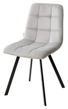 Стул М-СИТИ Стул ЧИЛИ ПРОФИЛЬ (CHILLI SQUARE) цвет светло-серый BLUVEL-03, велюр / черный каркас арт. 629M04897