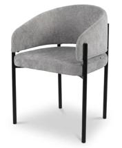 Стул М-СИТИ Стул НИКОЛЬ цвет REEF 08 Светло-серый, ткань/ черный каркас арт. 461MC06214