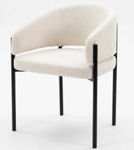 Стул М-СИТИ Стул НИКОЛЬ цвет REEF 01 Молочный, ткань/ черный каркас арт. 461MC06215