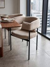 Стул М-СИТИ Стул СТАН, цвет H-06 Бежевый, велюр / черный каркас арт. 688M06247