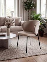 Стул М-СИТИ Стул БЕЛЛА, цвет H-06 Бежевый, велюр / черный каркас арт. 688M06250