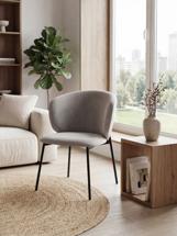 Стул М-СИТИ Стул БЕЛЛА, цвет H-09 Светло-серый, велюр / черный каркас арт. 688M06251