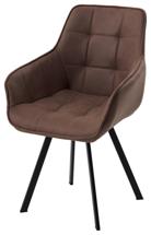 Стул М-СИТИ Стул СОЛИС 360 град. поворот.  Федерика Шоколад, иск.замша / черный каркас арт. 635M06181