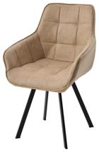 Стул М-СИТИ Стул СОЛИС 360 град. поворот.  Федерика Бежевый, иск.замша / черный каркас арт. 635M06182