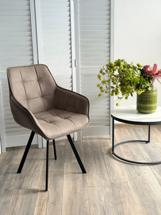 Стул М-СИТИ Стул СОЛИС 360 град. поворот.  Федерика Стоун, иск.замша / черный каркас арт. 635M06183