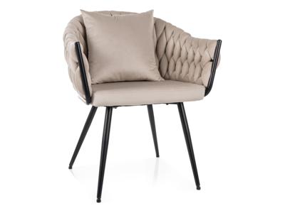 Стул Signal Стул кухонный Signal NUVO Velvet Bluvel 30 (светло-бежевый/черный мат) арт. NUVOVCJBE