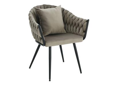 Стул Signal Стул кухонный Signal NUVO Velvet Bluvel 40 (темно-бежевый/черный мат) арт. NUVOVCCBE