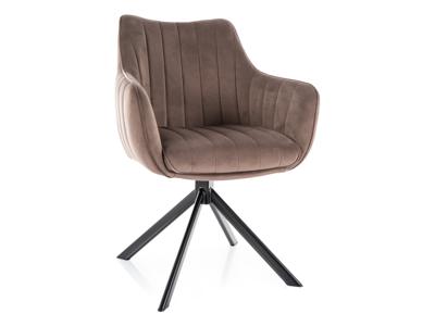 Стул Signal Стул кухонный Signal AZALIA Velvet Bluvel 38 поворотный (капучино/черный) арт. AZALIAVCCA