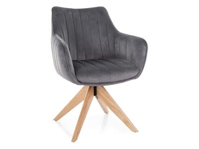 Стул Signal Стул кухонный Signal AZALIA D Velvet Bluvel 14 поворотный (серый/дуб) арт. AZALIADVDSZ