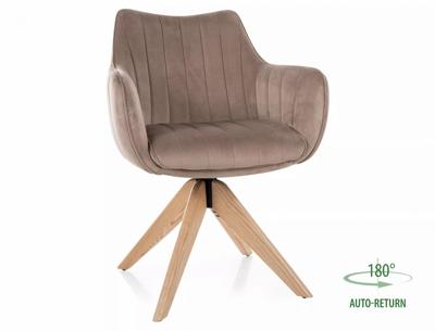 Стул Signal Стул кухонный Signal AZALIA D Velvet Bluvel 40 поворотный (темно-бежевый/дуб) арт. AZALIADVDCBE