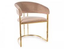 Стул Signal Стул кухонный Signal Tulipe Velvet Bluvel 28 (бежевый/золотой) арт. TULIPEVZLBE