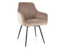 Стул Signal Стул кухонный Signal SERVIO Velvet Bluvel 40 поворотный (темно-бежевый/черный) арт. SERVIOVCCBE