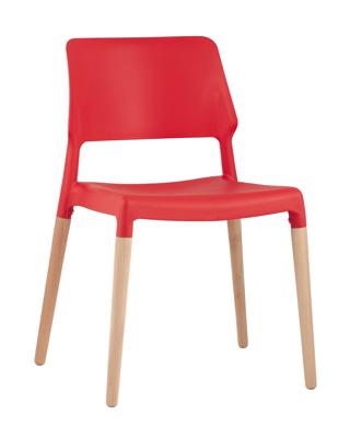 Стул Stool Group Стул BISTRO красный пластик ножки из дерева арт. УТ000001958