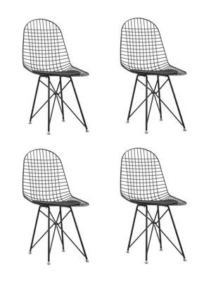 Стул Stool Group Стул обеденный Eiffel черный с черной подушкой 4 шт арт. УТ000037511