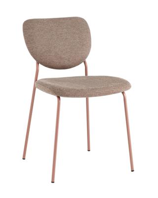Стул Stool Group Стул обеденный Gigi шенилл коричневый розовые ножки арт. УТ000039033