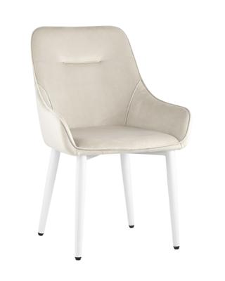 Стул Stool Group Стул Диана велюр кремовый ножки белые арт. УТ000031292