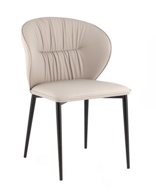 Стул Stool Group Стул обеденный Deia светло-серая экокожа черные ножки арт. УТ000040333