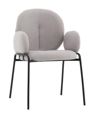 Стул Stool Group Стул с подлокотниками Моллек букле светло-серый арт. УТ000041635