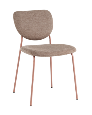 Стул Stool Group Стул обеденный Gigi шенилл коричневый розовые ножки арт. УТ000039033